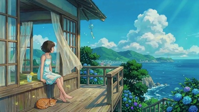 夏日海边观景