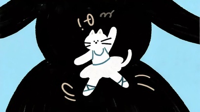 优雅芭蕾舞蹈可爱猫猫