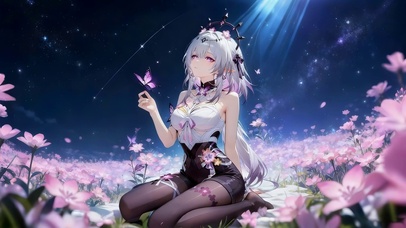 花海漫天黑丝女孩