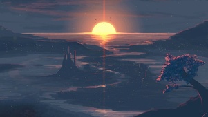 唯美治愈夕阳海景