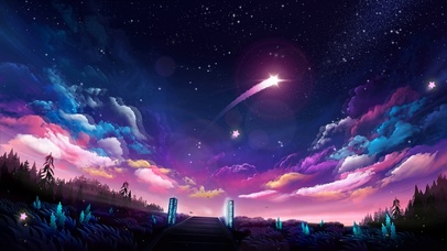 唯美治愈星空夜景