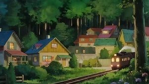 夜景树木带鱼屏