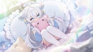 白毛猫耳少女