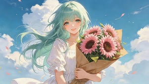 治愈鲜花女孩