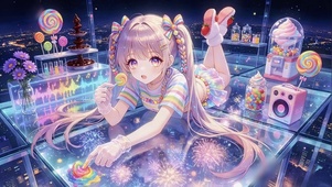 童心少女的云端糖果梦境
