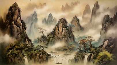 古风山水插画
