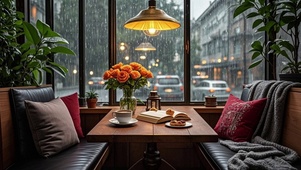 【雨景】在咖啡厅避雨