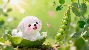 豌豆萌犬春日治愈的童话小清新