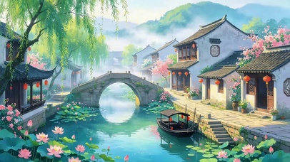 荷花石桥江南
