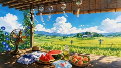 夏日凉亭乘凉