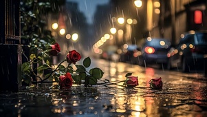 雨中玫瑰