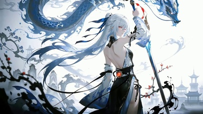 二次元插画女孩循环动画