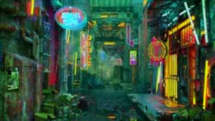 朋克风雨滴屛