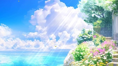 海景花草树木带鱼屏