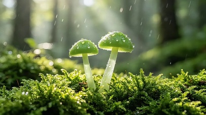 雨中小青菇