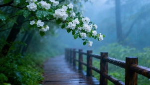山间小路  听雨