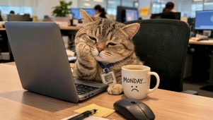 加班的猫咪