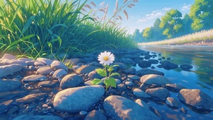 小溪河流蓝色