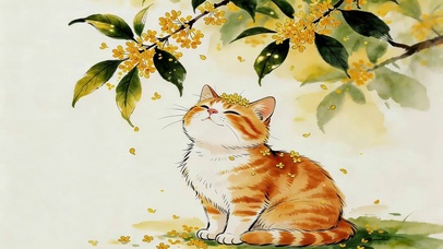 桂花树下猫咪