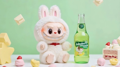 labubu甜品配汽水