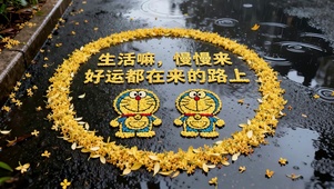 哆啦A梦的小清新桂花生活祝福语