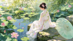 美女荷花池