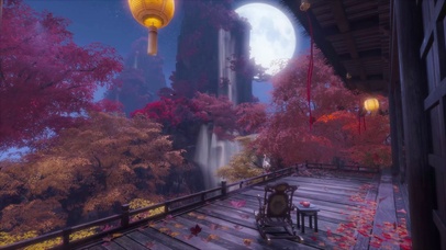 唯美山水圆月阁楼
