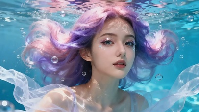 水境边紫澜少女（4K静音）