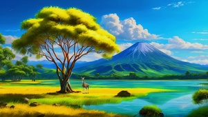 绿色护眼郊外美景