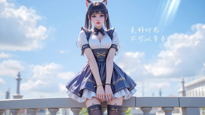可爱女仆女孩