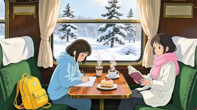 冬日列车上学习