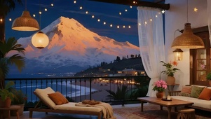 夜景外面海景树木