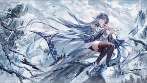 古风雪山少女