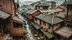 【雨景】雨中小镇