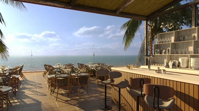 舒适的海边咖啡厅