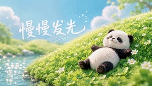 慢慢发光 治愈软萌熊猫