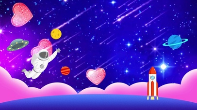 简洁卡通宇航员星空
