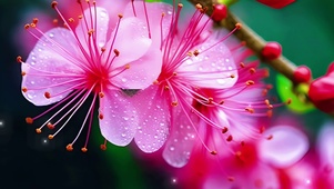 清新护眼微距桃花特写