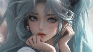 蓝发少女