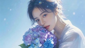 治愈鲜花女孩