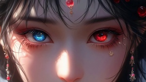 双色眼眸美女壁纸4k