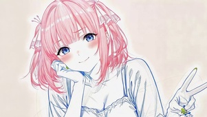 粉色短发可爱二次元美少女