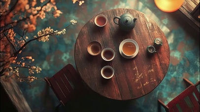 悠然午后温馨阳光茶道