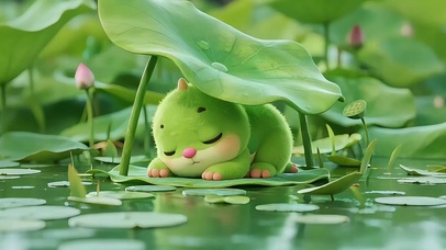 小荷间的酣眠