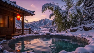 雪天温泉