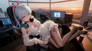 办公室长腿黑丝女孩（黄昏版）