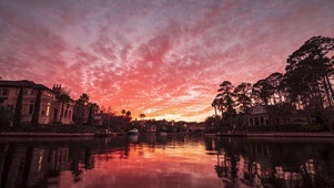 唯美夕阳湖