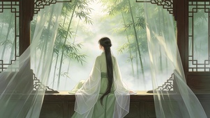 竹林古风美女