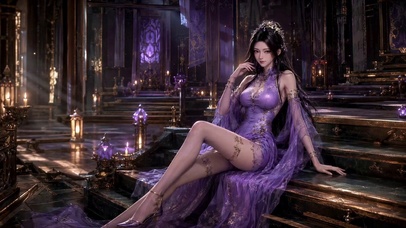 （免费）长腿紫裙高贵女神-紫灵