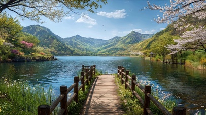 护眼树木河流山川